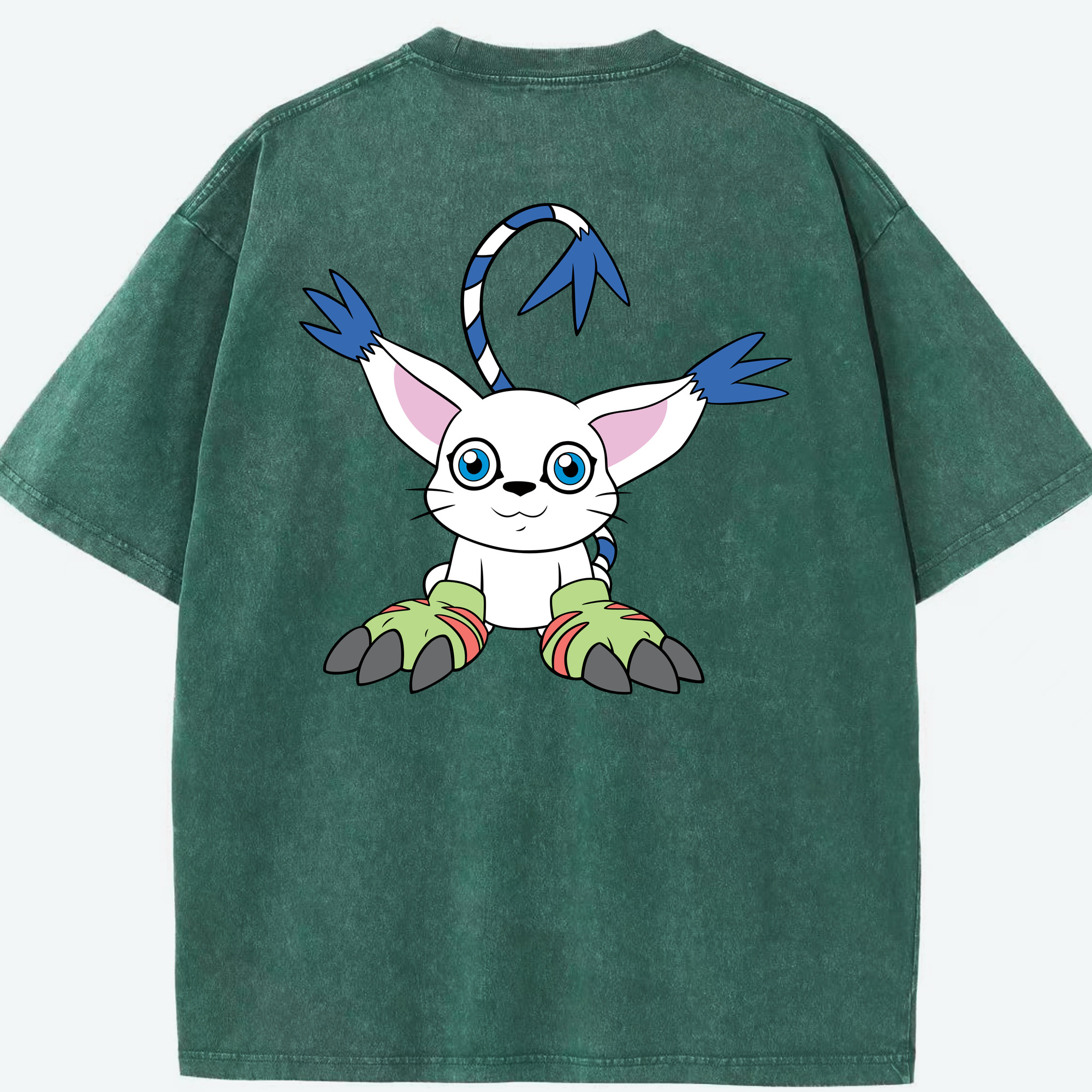 （画像用） Digimon デジタルモンスター/デジモン 綿100% ヴィンテージ風 半袖Tシャツ（背面プリント）